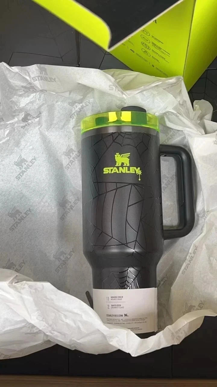 Stanley Halloween Web Glow H2.0 Quencher 40oz Tumbler – Limited Edition with Straw